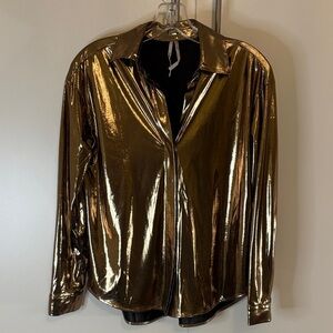 Anthropologie Gold Metallic Top